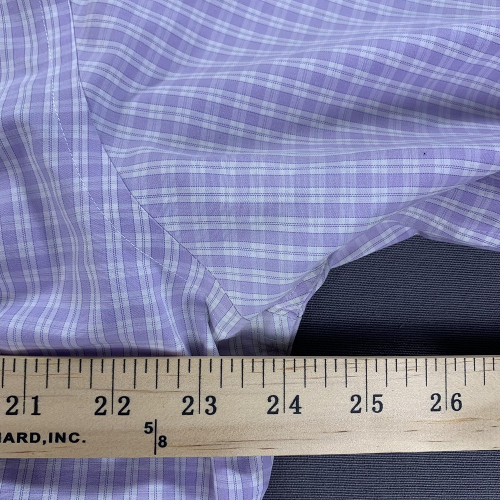 Brooks Brothers Shirt Mens 16.5 34 Purple Check Regent Non-Iron Supima Cotton - Picture 12 of 14